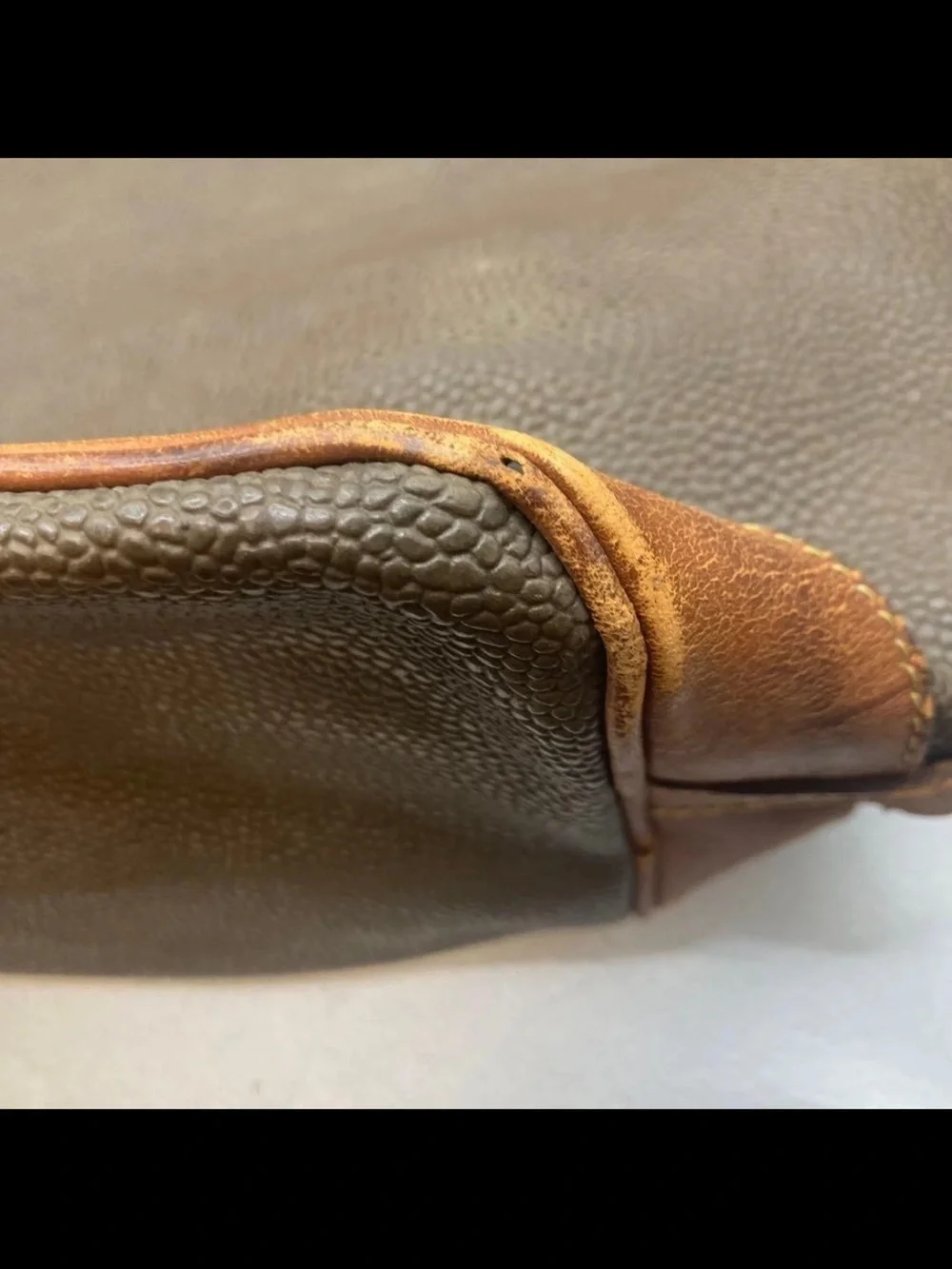 Mulberry Olive Green and Brown Leather Drawstring Shoulder Bag